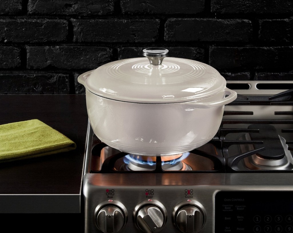 Lodge Enameled Cast Iron 6 Quart Dutch Oven EC6D13, Oyster White