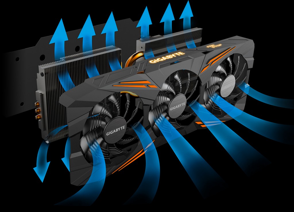 Gigabyte GeForce GTX 1080 G1 Gaming Graphics Card Windforce 3X Fans