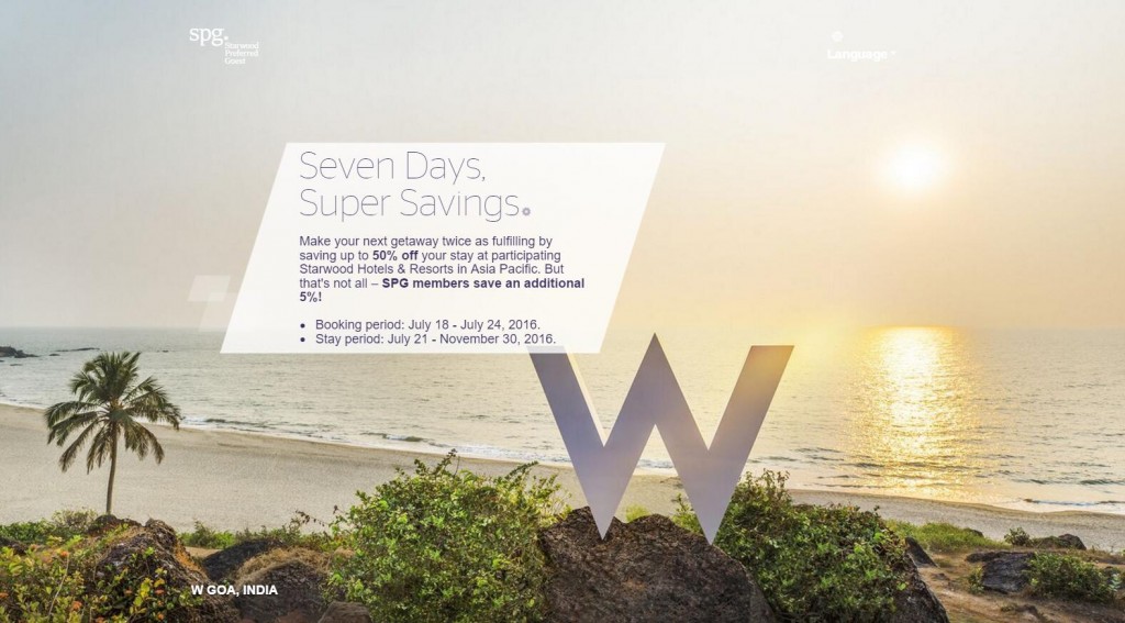 Up to 50% off stays at Starwood Hotels & Resorts in Asia Pacific