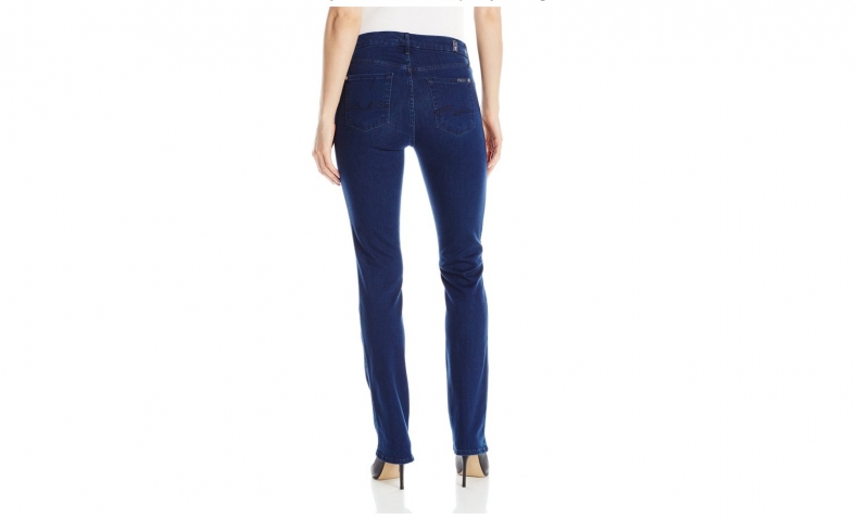 7 For All Mankind Women’s Kimmie Straight-Leg Slim Illusion Luxe Jean in Bright Rinse, Bright Rinse, 27$45.98