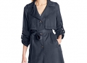 75% off 7 For All Mankind Women’s Soft Drape Sand Washed Tencel Single Breasted Trench, Navy, Large $63.69