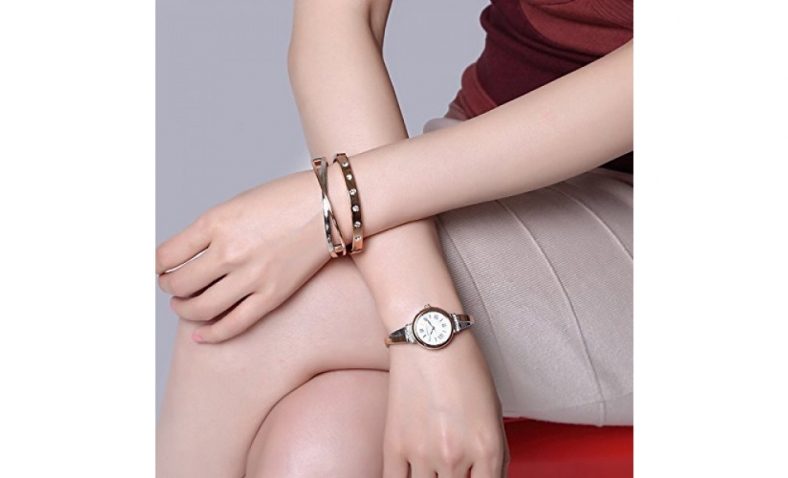 49% off!  Anne Klein AK1690TRST Swarovski Rose Gold-Tone Bangle Watch $49.99