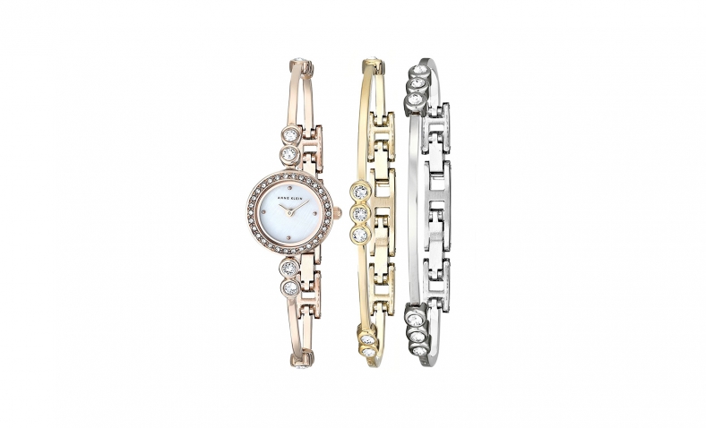 49% off!  Anne Klein AK1690TRST Swarovski Rose Gold-Tone Bangle Watch $49.99