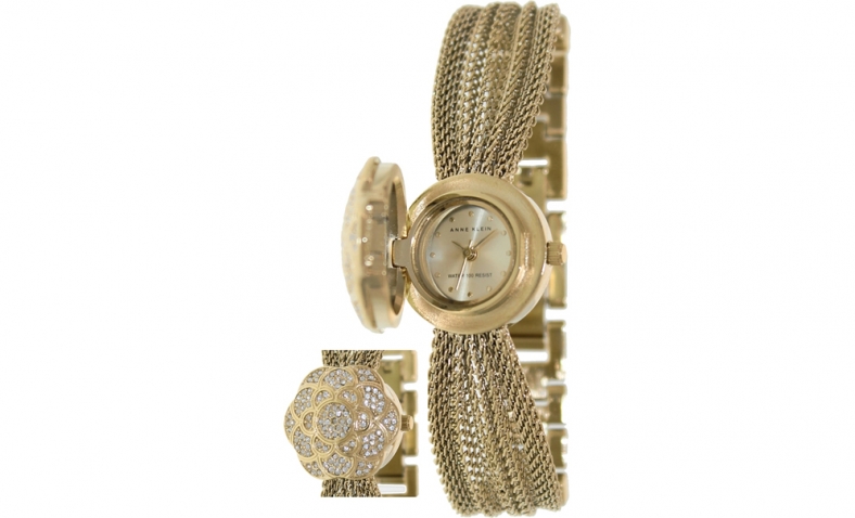 30% off!   Anne Klein Women’s AK/1046CHCV Swarovski Crystal Accented Watch $66.50