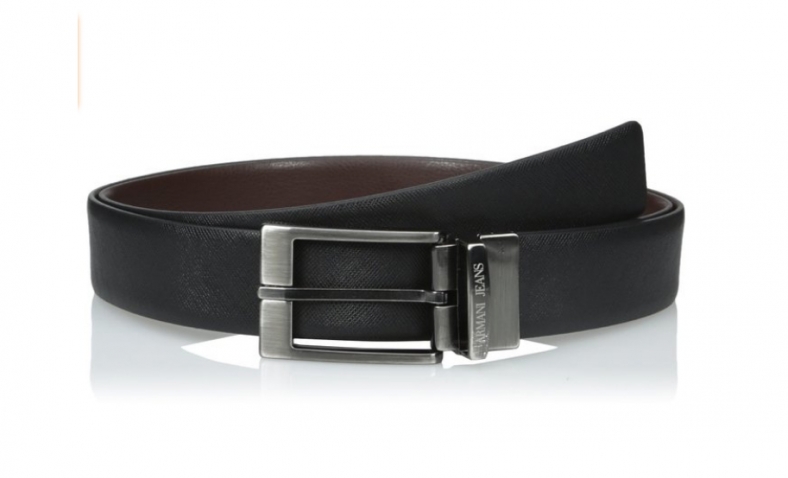 55% off Armani Jeans Men’s D2 Adjustable and Reversible Brushed Leather Saffiano Belt $60.73