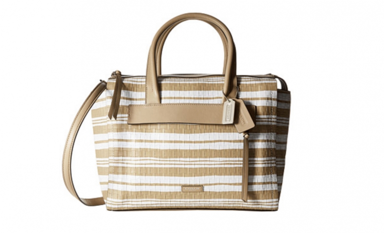 65% OFF!  COACH Bleecker Embossed Woven Leather Riley Carryall $174.99