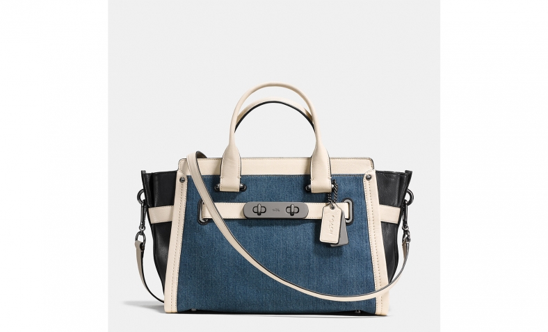 52% OFF! 2016 new！ COACH Denim Color Block Coach Soft Swagger $264.99