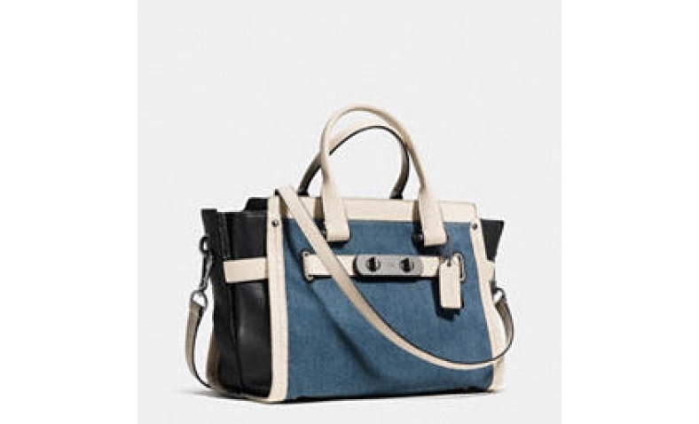 52% OFF! 2016 new！ COACH Denim Color Block Coach Soft Swagger $264.99