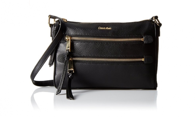 Calvin Klein Classic Pebble Cross Body, Black/Gold$69.59