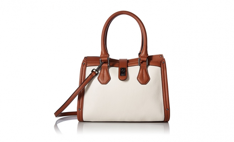 Calvin Klein Laiken Pebble Satchel, White/Luggage $72.55