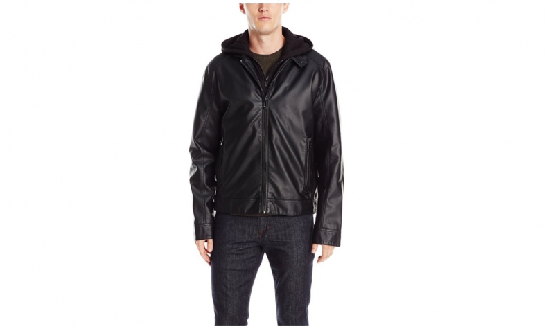 Calvin Klein Men’s Faux Leather Hoody $27.60