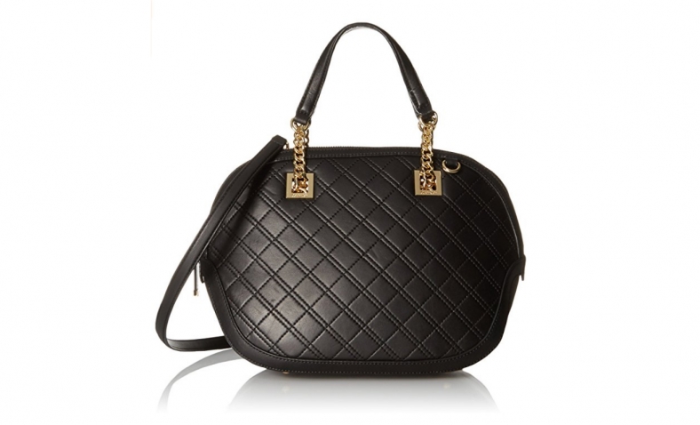 59% off!  Calvin Klein Permanent Quilted Lamb Round Satchel $102.84
