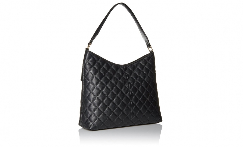 Calvin Klein Quilted Leather Hobo Bag, Black/Gold$105.82