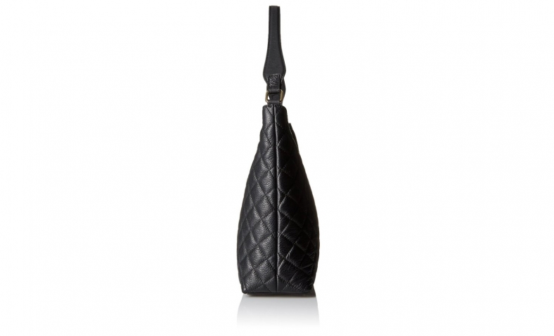 Calvin Klein Quilted Leather Hobo Bag, Black/Gold$105.82