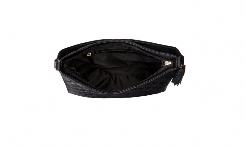 Calvin Klein Quilted Leather Hobo Bag, Black/Gold$105.82