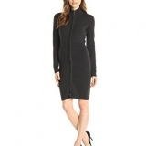 Calvin Klein Women’s Long Sleeve Zip Front Sweater Dress, Charcoal, Small $28.19 