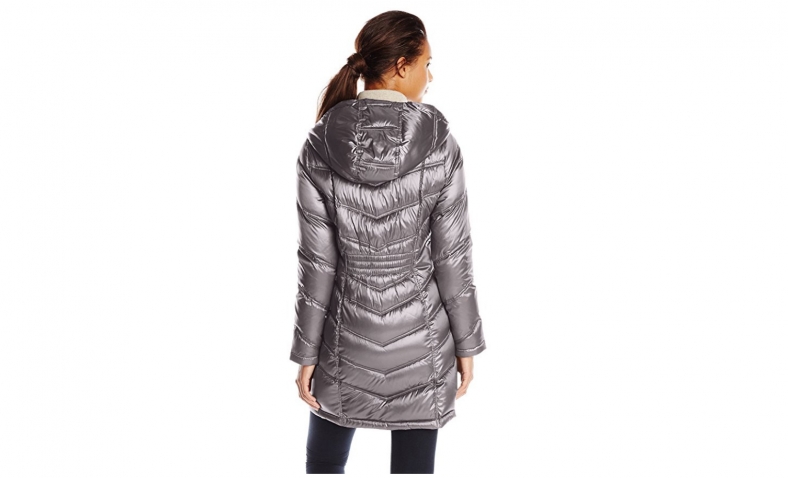 Calvin Klein Women’s Mid-Length Packable Chevron Down Coat $87.36