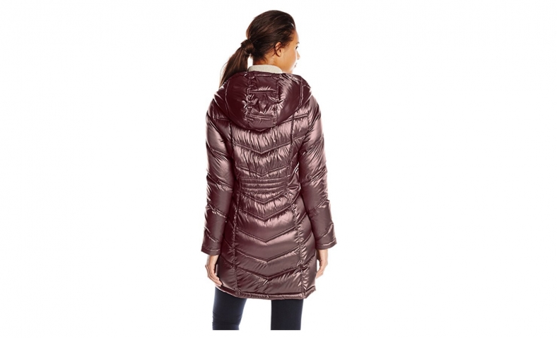 Calvin Klein Women’s Mid-Length Packable Chevron Down Coat $87.36