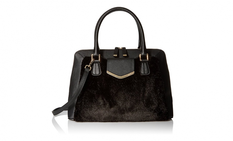 Calvin Klein on My Corner Saffiano Faux Fur Satchel $98.94