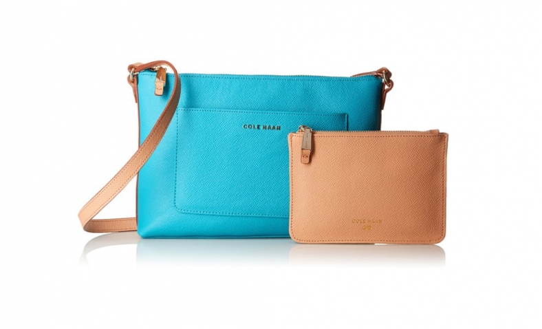 Cole Haan Emilia Cross Body, Sea Blue/Toasted Almond$64.42