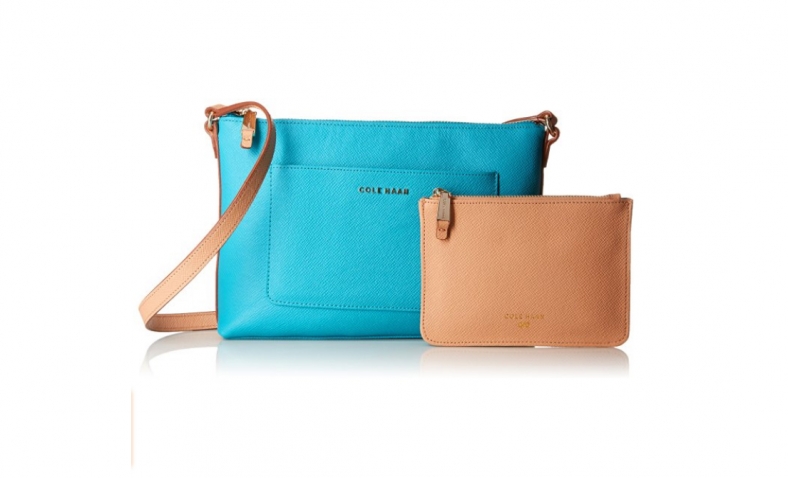 73% off Cole Haan Emilia Crossbody, Sea Blue/Toasted Almond $53.78