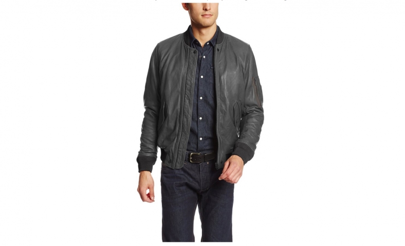 Diesel Men’s L-Devra Leather Jacket, Black, Large $230.21