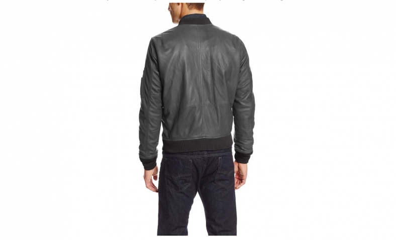 Diesel Men’s L-Devra Leather Jacket, Black, Large $230.21