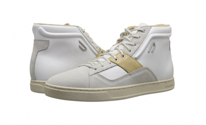 Diesel Men’s Primmstal E-Prime Mid Fashion Sneaker, Silver Birch/White, 9.5 M US $40.19