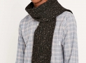 Fred Perry Men’s Donegal Ribbed Scarf, Black, One Size $30.97