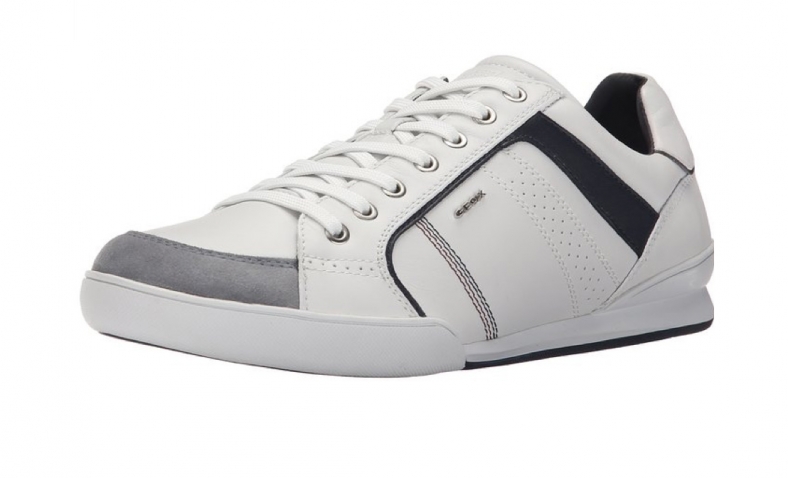Geox Men’s U Kristof Fashion Sneaker, White/Shell Leather/Suede, 40 M US $46.32