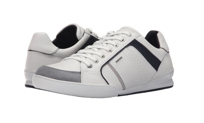 Geox Men’s U Kristof Fashion Sneaker, White/Shell Leather/Suede, 40 M US $46.32