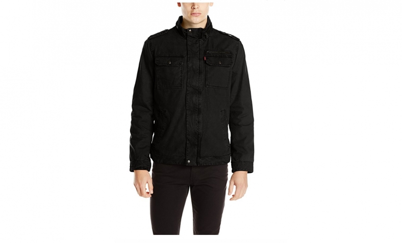 levi's men's washed cotton two pocket military jacket