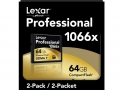 Lexar Professional 1066x 64GB CompactFlash Card – 2 Pack $108.00