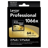 Lexar Professional 1066x 64GB CompactFlash Card – 2 Pack $108.00