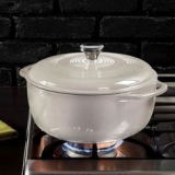 Lodge EC6D13 Enameled Cast Iron 6 Quart Dutch Oven , Oyster White $39.25