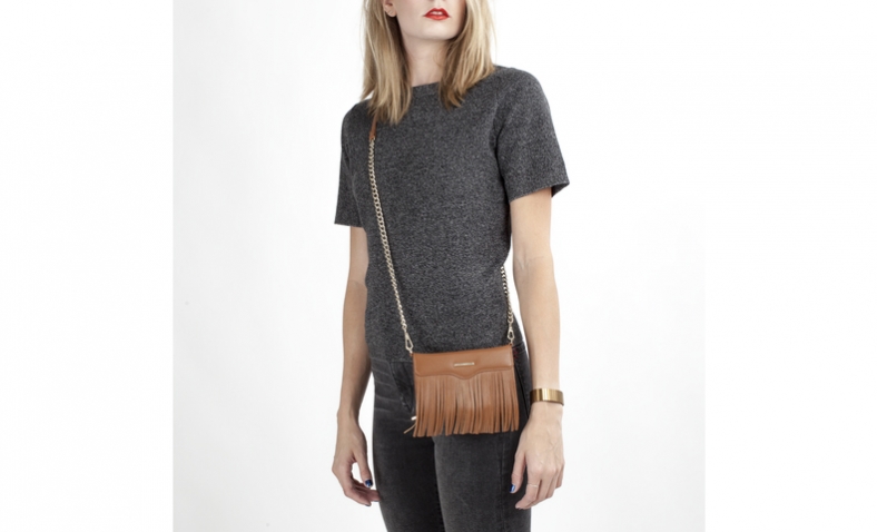 Rebecca Minkoff Universal Fringe Crossbody Iphone 6 Galaxy S6 Phone Wristlet, Almond, One Size$59.98