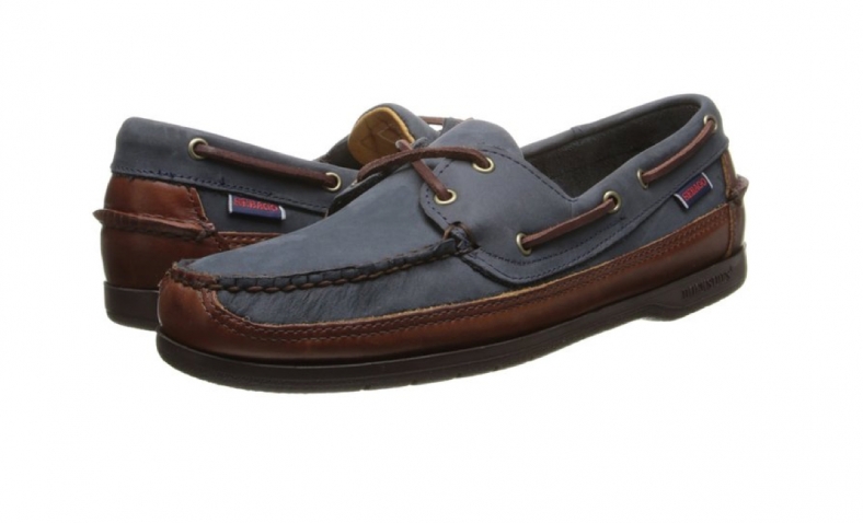 Sebago Men’s Schooner Oxford,Navy/Brown,9.5 M US/D$39.90