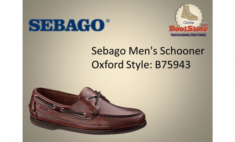 Sebago Men’s Schooner Oxford,Navy/Brown,9.5 M US/D$39.90