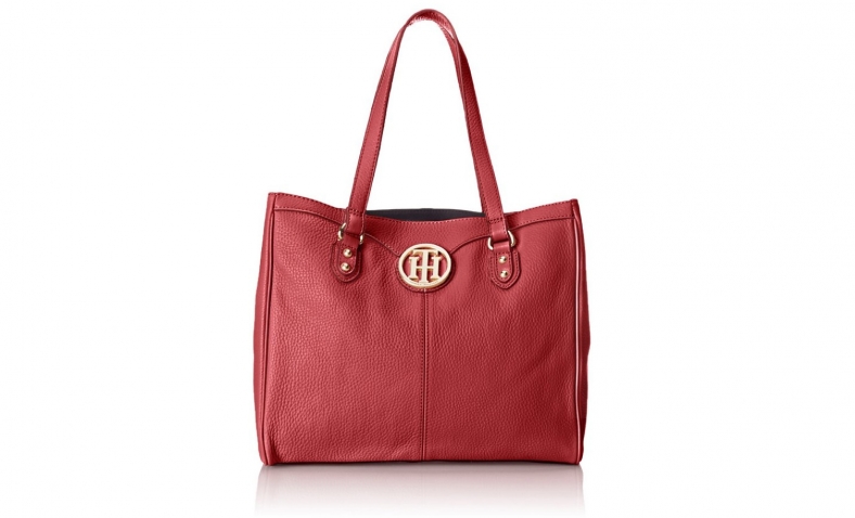 Tommy Hilfiger Maggie Pebble Tote Top Handle Bag, Red, One Size $69.15