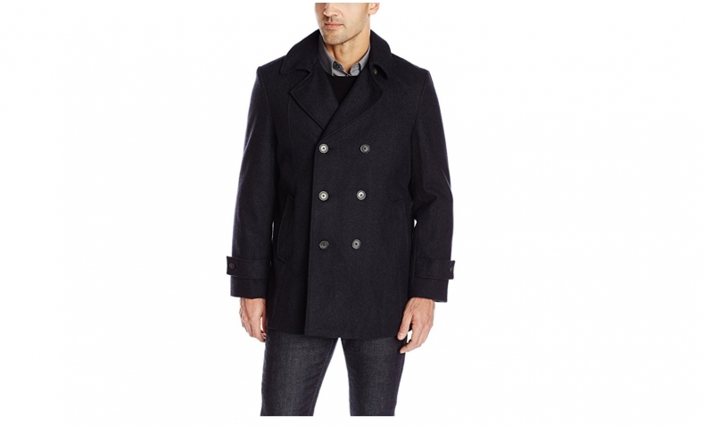 Tommy Hilfiger Men’s Brady Double-Breasted Peacoat $23.12