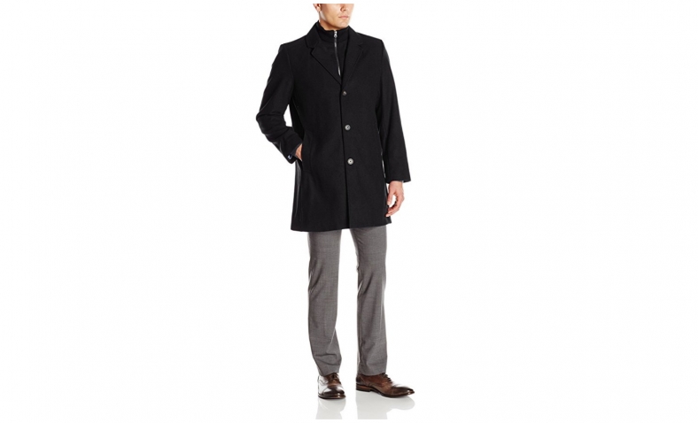 Tommy Hilfiger Men’s Bruce 36-Inch Single-Breasted Top Coat with Bib $30.27