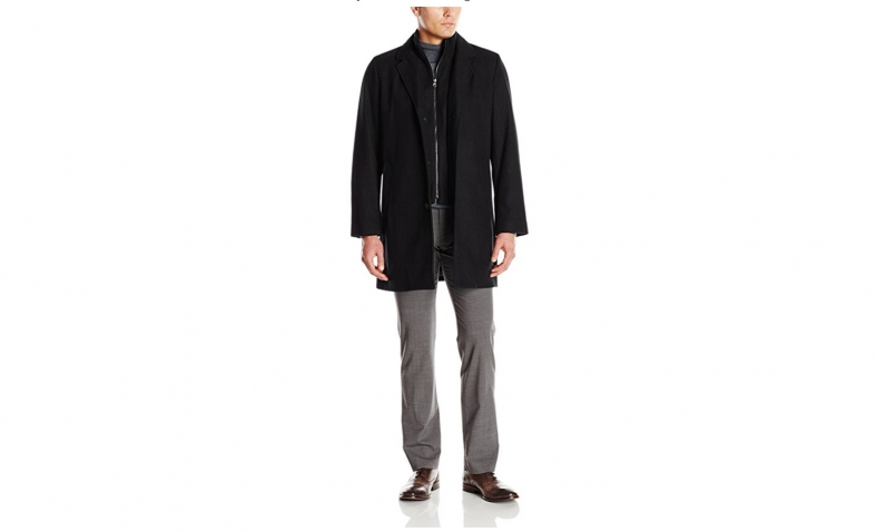Tommy Hilfiger Men’s Bruce 36-Inch Single-Breasted Top Coat with Bib $30.27