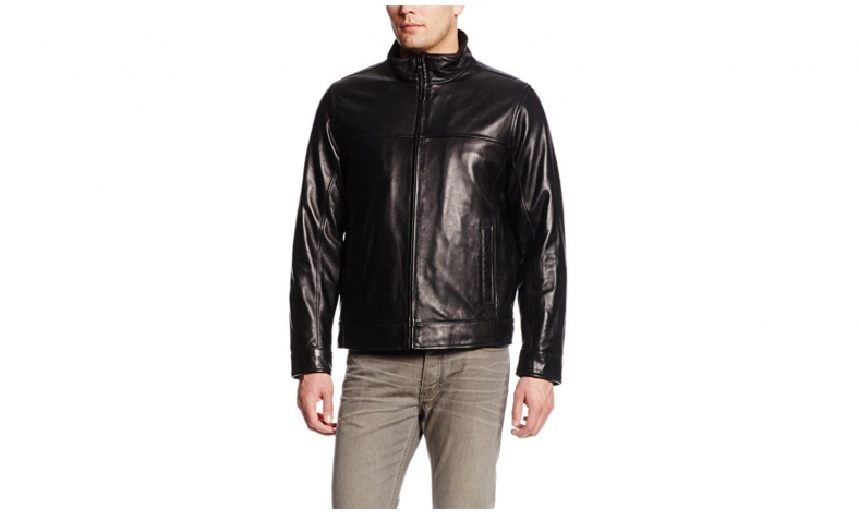 79% off!  Tommy Hilfiger Men’s Classic Leather Jacket with Shirt Collar $122.37