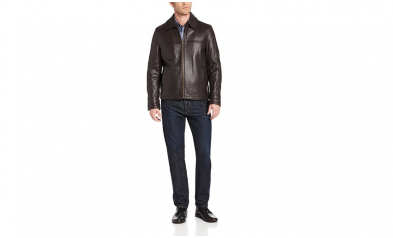 Only for size M! Tommy Hilfiger Men’s Rugged Open-Bottom Leather Jacket $124.77