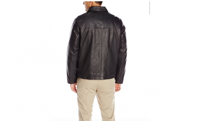 Tommy Hilfiger Men’s Smooth Lamb Leather Jacket $87.99