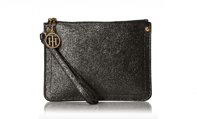 Tommy Hilfiger Metallic Wristlet, Black, One Size $31.75