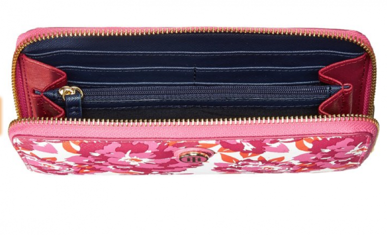 Tommy Hilfiger TH Floral Zip Around Wallet, Pink/Coral, One Size $32.56