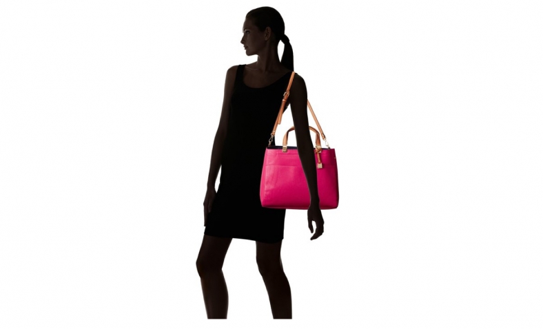 Tommy Hilfiger TH Hinge Convertible Shopper Shoulder Bag, Raspberry/Navy, One Size $48.48