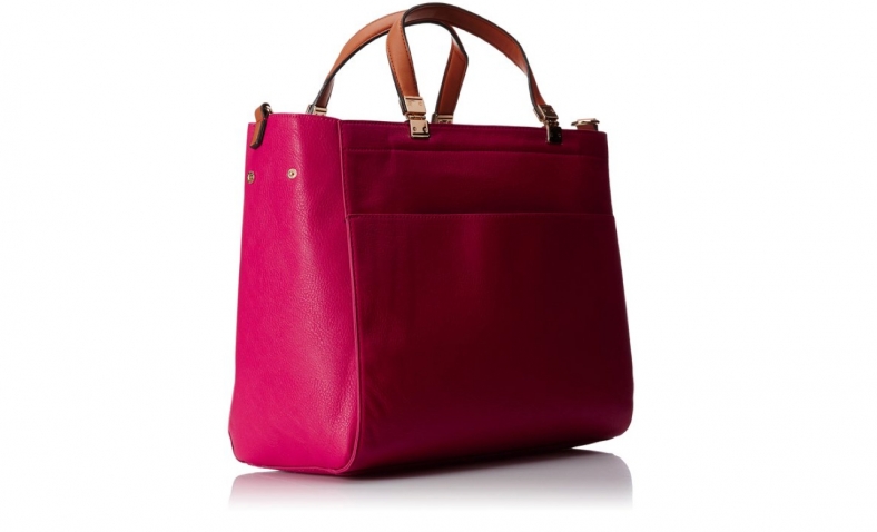 Tommy Hilfiger TH Hinge Convertible Shopper Shoulder Bag, Raspberry/Navy, One Size $48.48