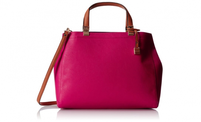 Tommy Hilfiger TH Hinge Convertible Shopper Shoulder Bag, Raspberry/Navy, One Size $48.48